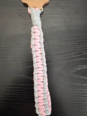 Boho macrame Handmade Braided Wrist Strap - Pink & Gray